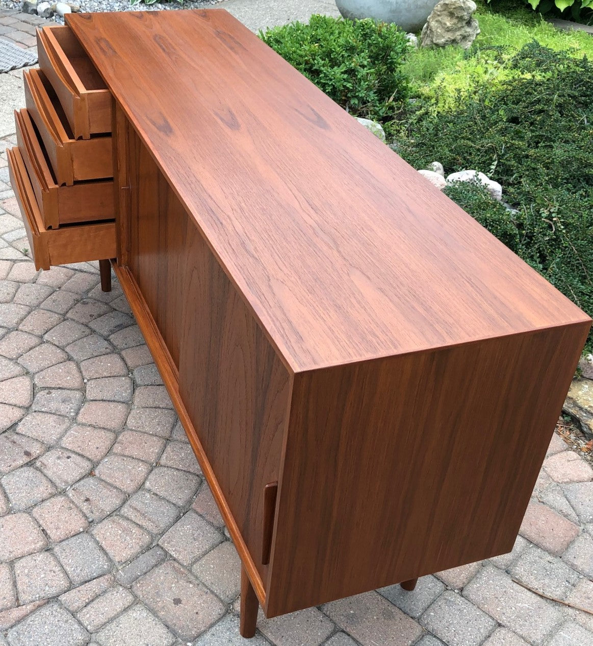 Danish MCM Teak Credenza Sideboard TV Console 63"perfect - Mid Century Modern Toronto