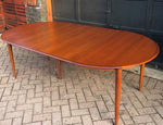 RESERVED for JUDY - REFINISHED Danish MCM Teak Table Round to Oval w 3 Leaves by Skovmand & Andersen, PERFECT - 47-105
