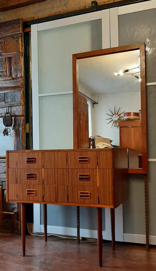 REFINISHED Danish MCM Rosewood Chest with 6 drawers & Mirror, PERFECT - Mid Century Modern Toronto