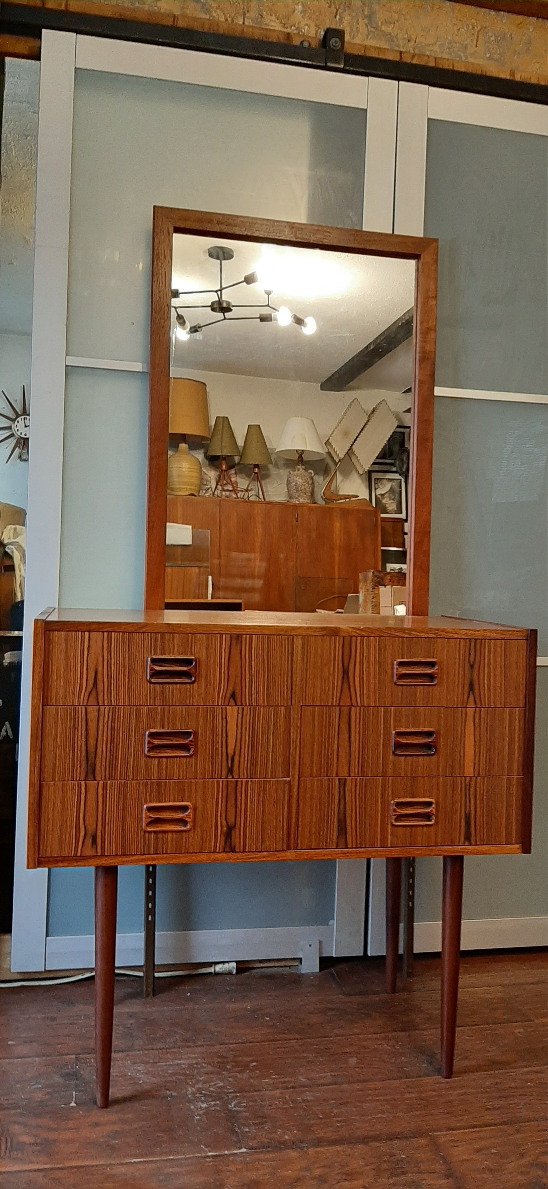 REFINISHED Danish MCM Rosewood Chest with 6 drawers & Mirror, PERFECT - Mid Century Modern Toronto