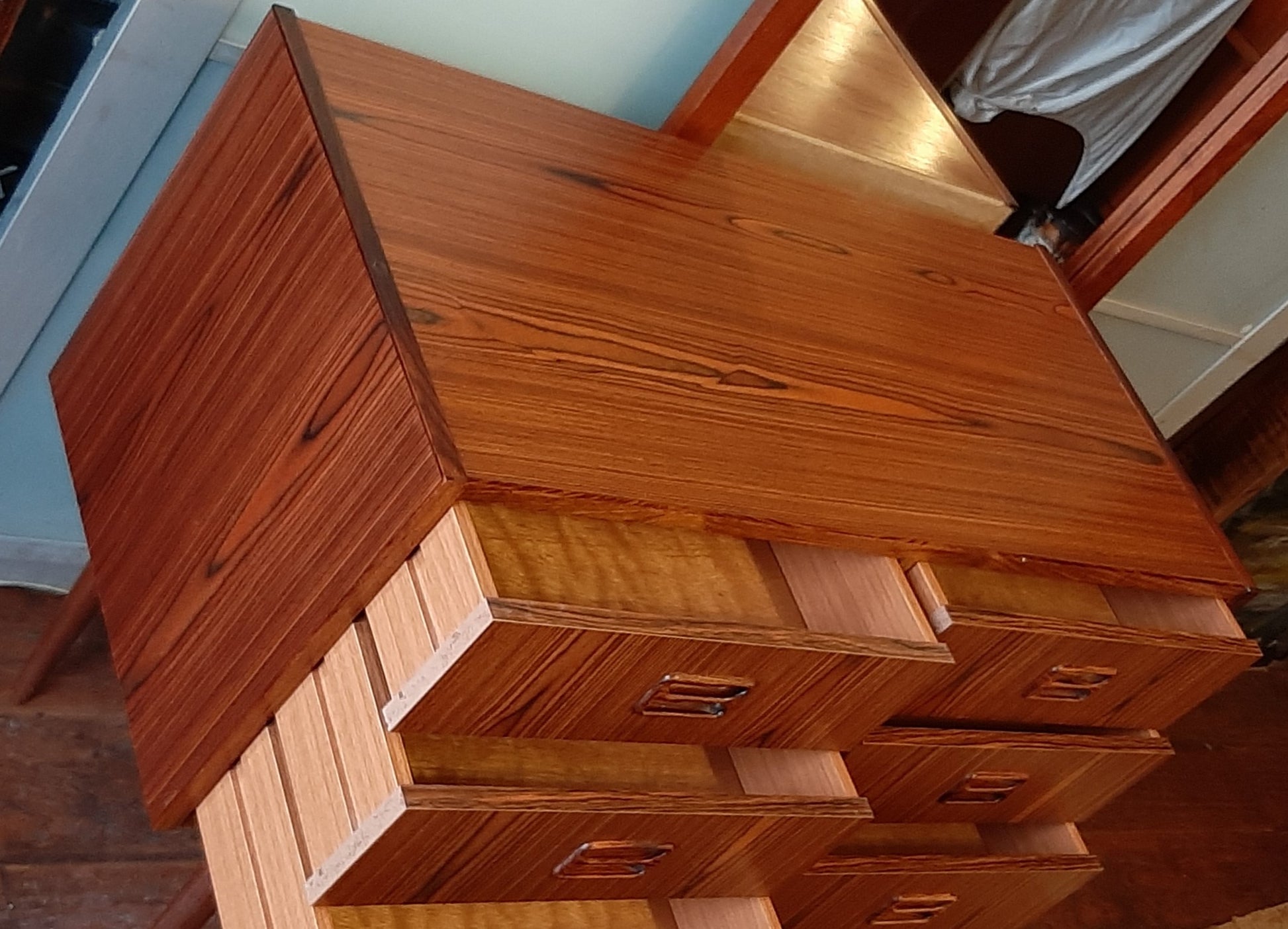 REFINISHED Danish MCM Rosewood Chest with 6 drawers & Mirror, PERFECT - Mid Century Modern Toronto