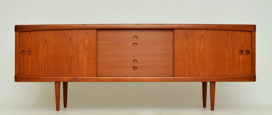 REFINISHED Danish Mid Century Modern Teak Sideboard by H.W. Klein for Bramin 88"