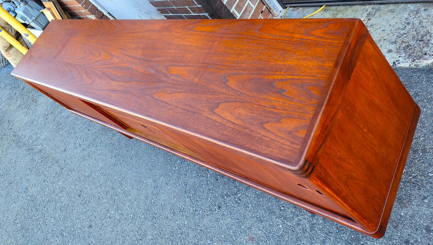 REFINISHED Danish Mid Century Modern Teak Sideboard by H.W. Klein for Bramin 88"