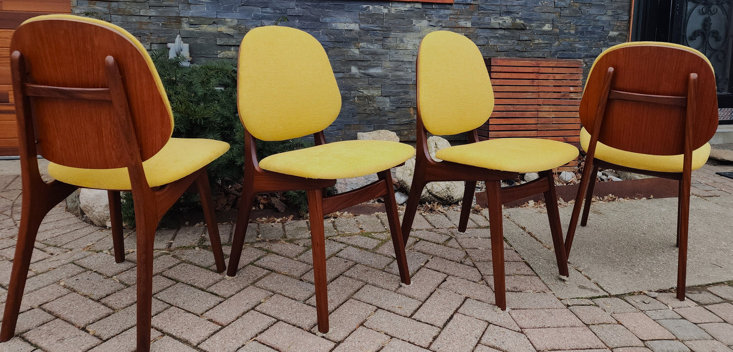 6 RESTORED Danish MCM Teak Shield Back Chairs by A. H. Olsen, will be REUPHOLSTERED