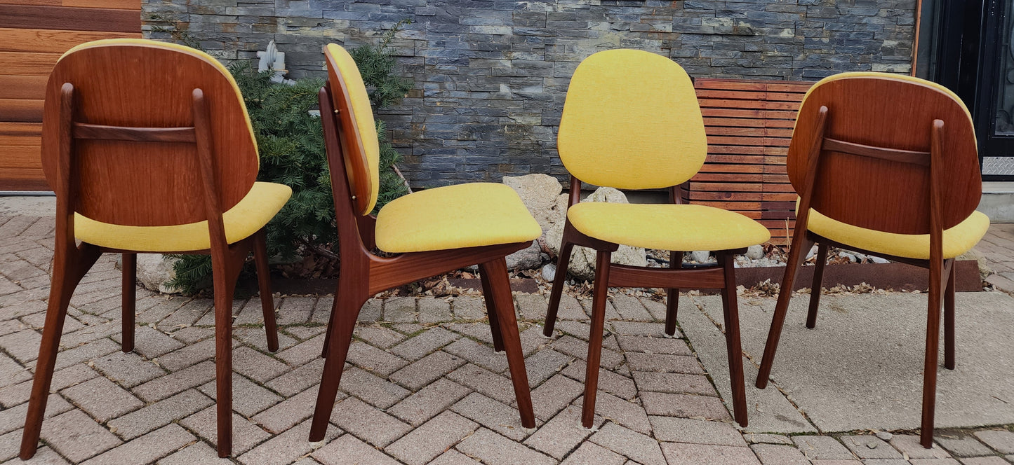 6 RESTORED Danish MCM Teak Shield Back Chairs by A. H. Olsen, will be REUPHOLSTERED