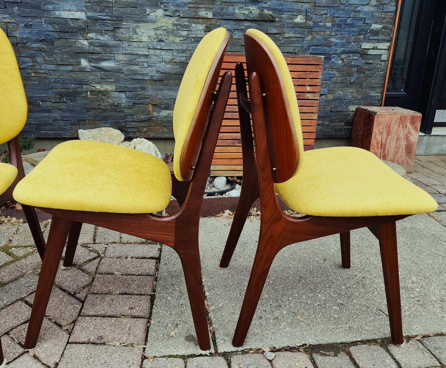 6 REFINISHED Danish MCM Teak Shield Back Chairs by Arne Hovmand-Olsen