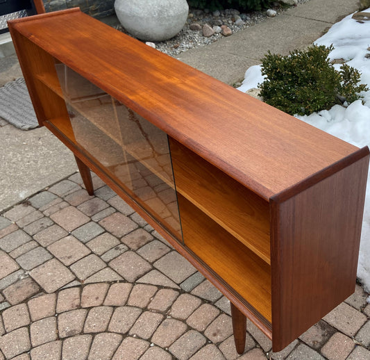 REFINISHED Danish MCM Teak Display Bookcase 68" PERFECT