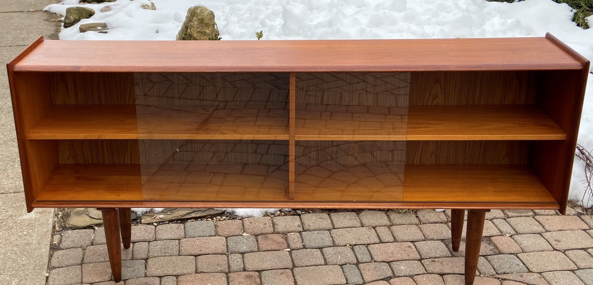 REFINISHED Danish MCM Teak Display Bookcase 68
