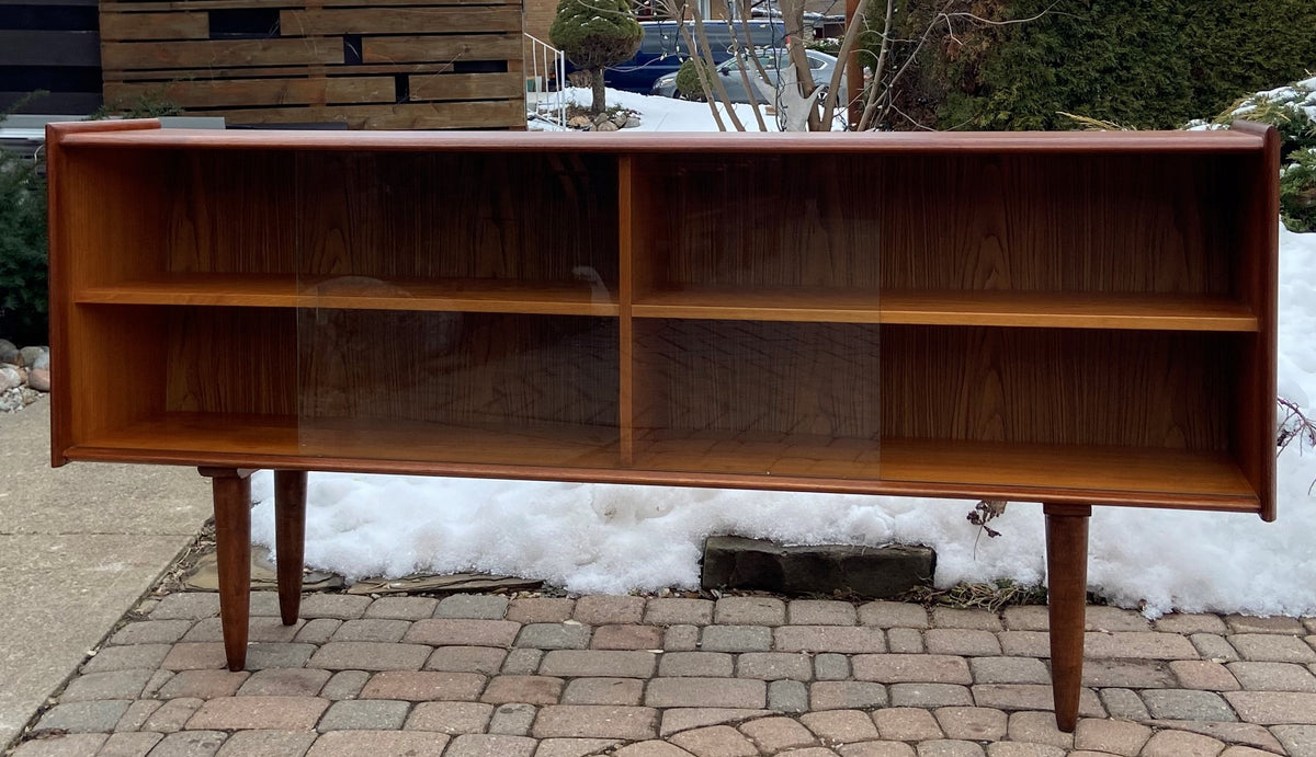 REFINISHED Danish MCM Teak Display Bookcase 68