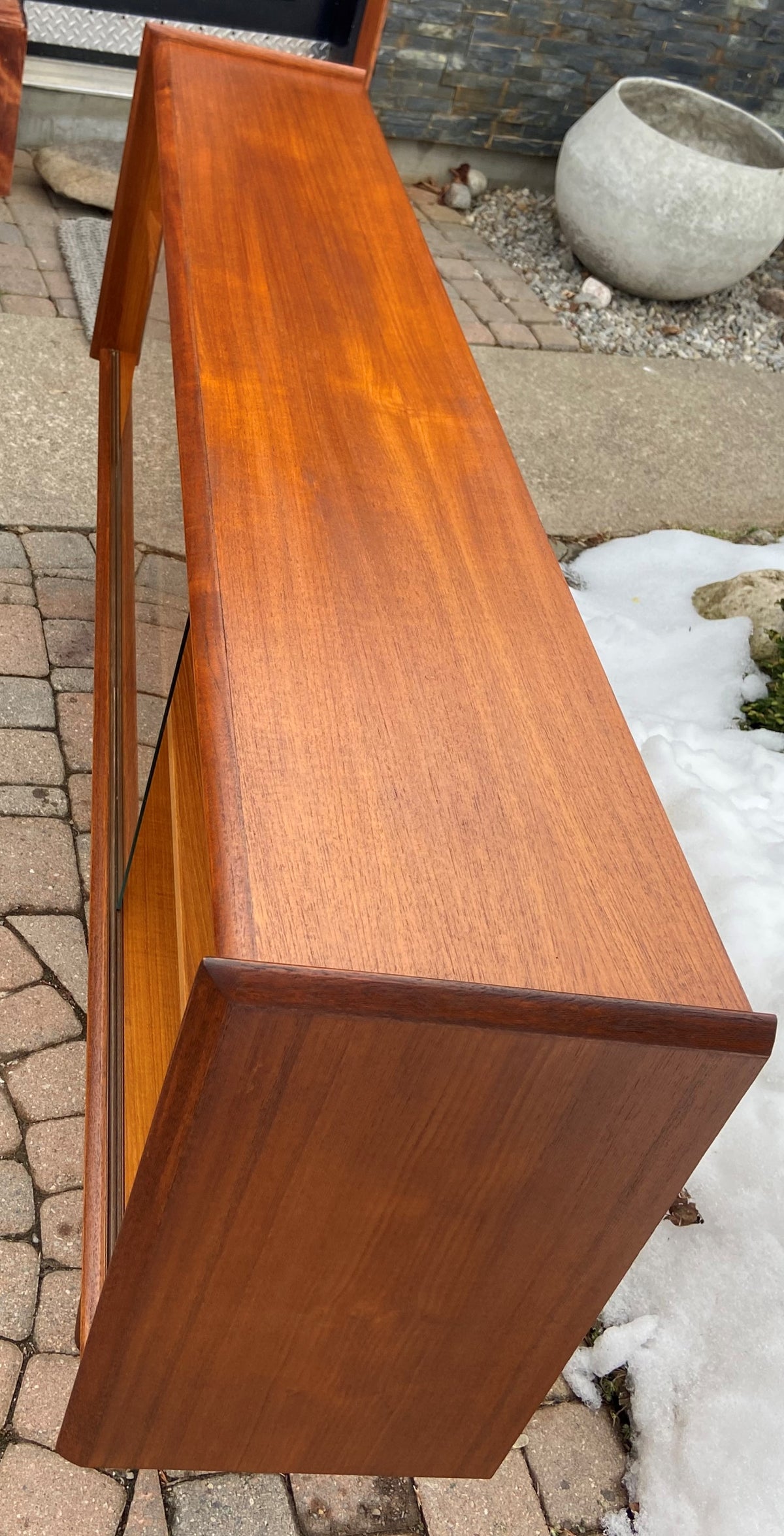 REFINISHED Danish MCM Teak Display Bookcase 68