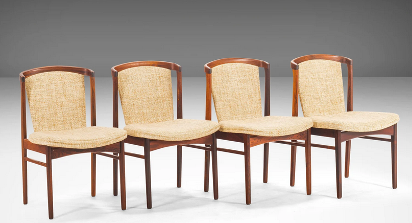 5 REFINISHED Danish MCM Rosewood Chairs by Erik Buch REUPHOLSTERED