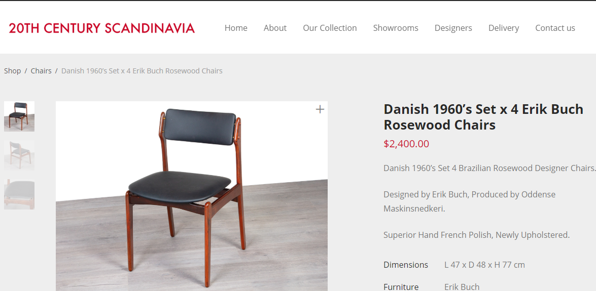 4 Danish MCM Chairs w floating seats by Erik Buch RESTORED, perfect - Mid Century Modern Toronto