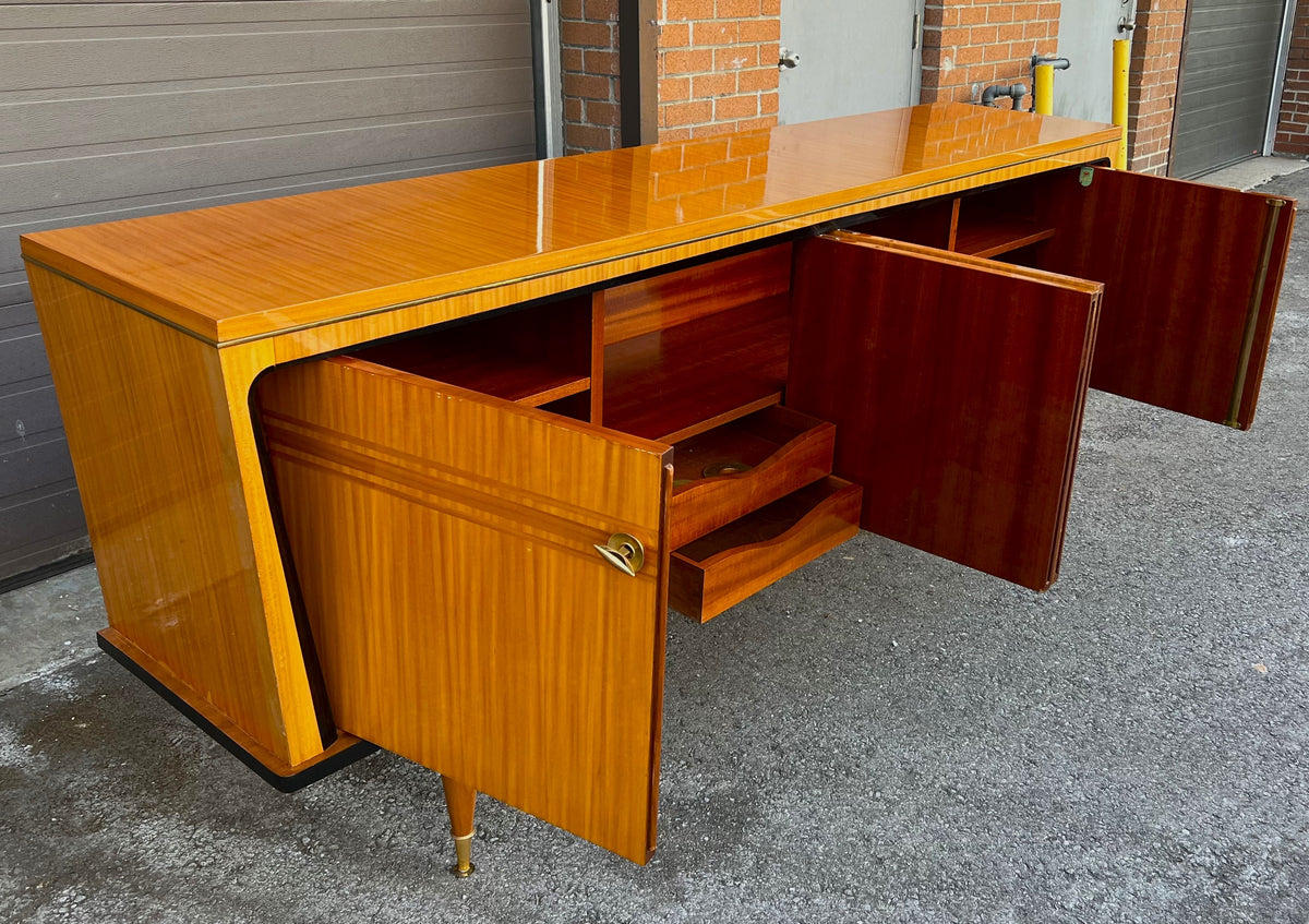 Exquisite French Mid Century Modern Sideboard Buffet Large 94.5