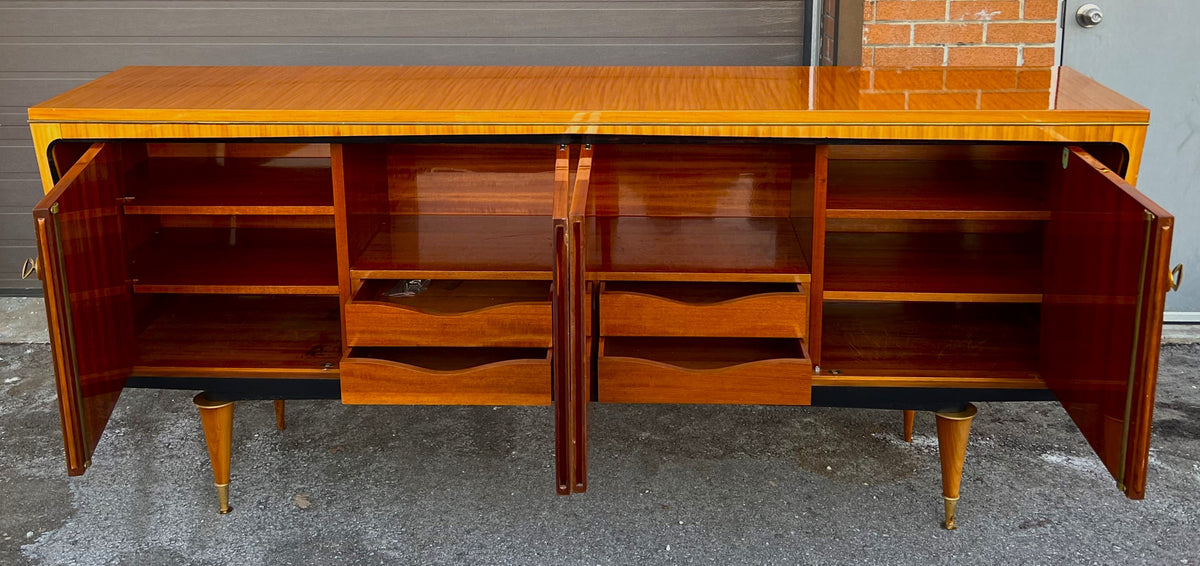 Exquisite French Mid Century Modern Sideboard Buffet Large 94.5
