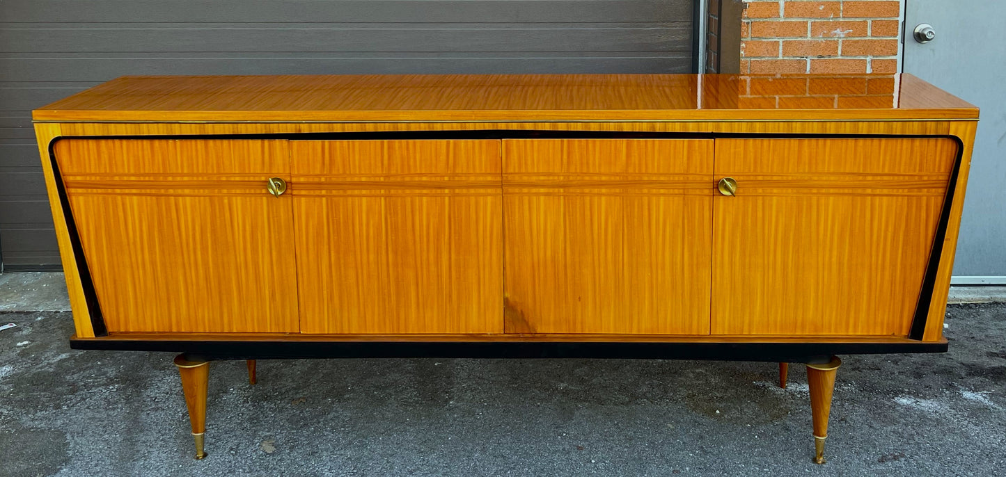 Exquisite French Mid Century Modern Sideboard Buffet Large 94.5"