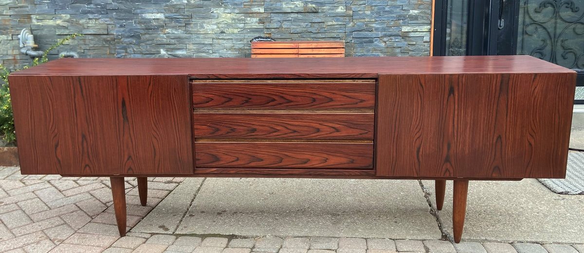 REFINISHED Danish Mid Century Modern Rosewood Credenza 86
