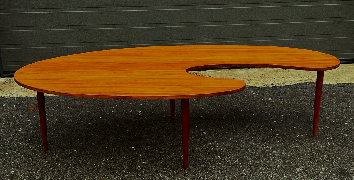 REFINISHED Mid Century Modern Coffee Table Free-Form Shaped