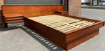 REFINISHED MCM Teak dresser, wardrobe & Queen platform bed w floating nightstands, Perfect 8