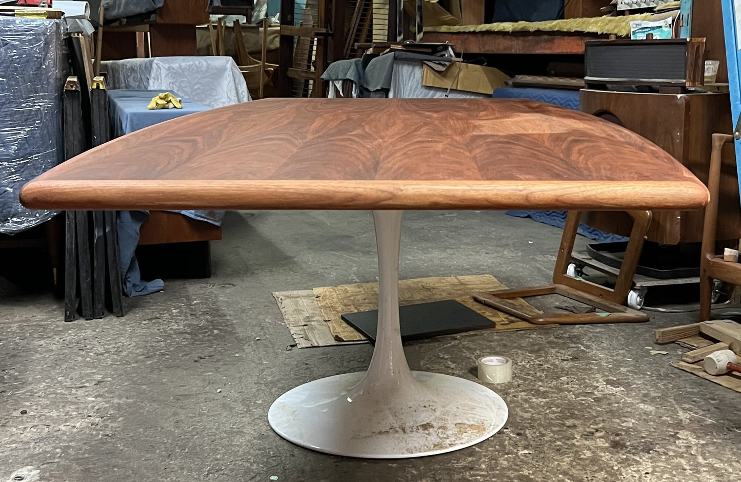 REFINISHED Mid Century Modern Rosewood Dining Table with Tulip Base 84"