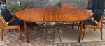 REFINISHED Mid Century Modern Teak Table Oval w 2 Leaves 60