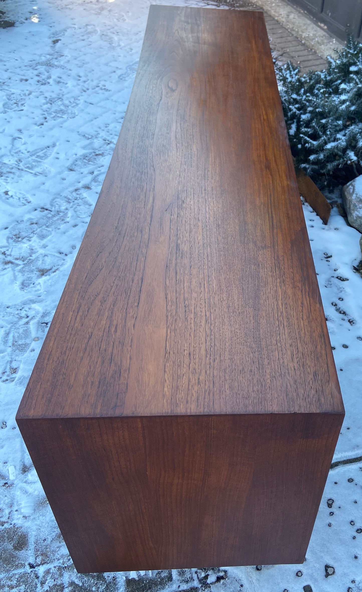 REFINISHED MCM Teak Sideboard with tambour doors by RS Associates 78"