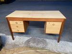 REFINISHED Danish Mid Century Modern Teak Desk Free Standing 10