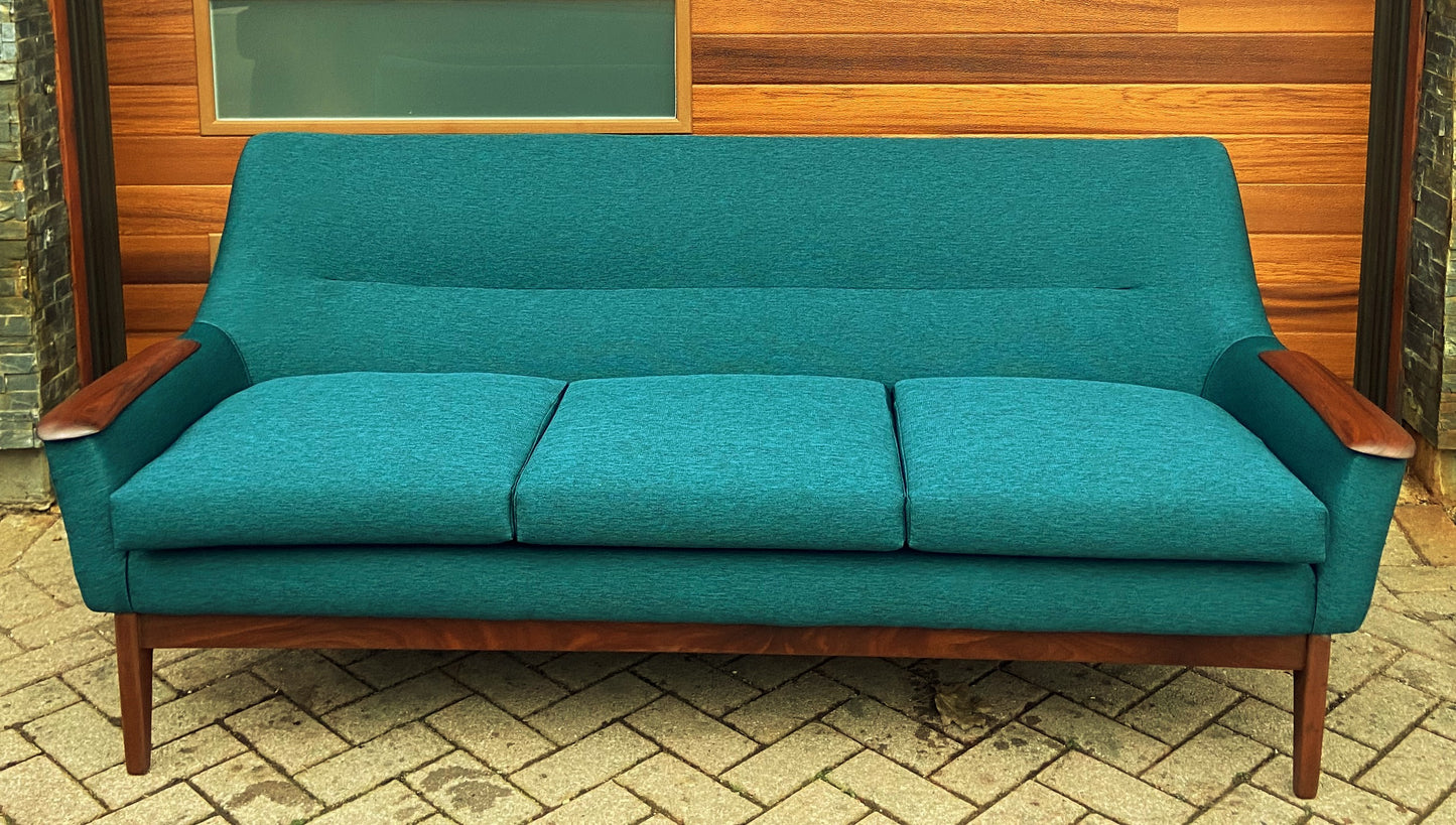 Danish MCM Teak Sofa 3-Seater REFINISHED & REUPHOLSTERED