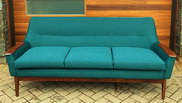 Danish MCM Teak Sofa 3-Seater REFINISHED & REUPHOLSTERED