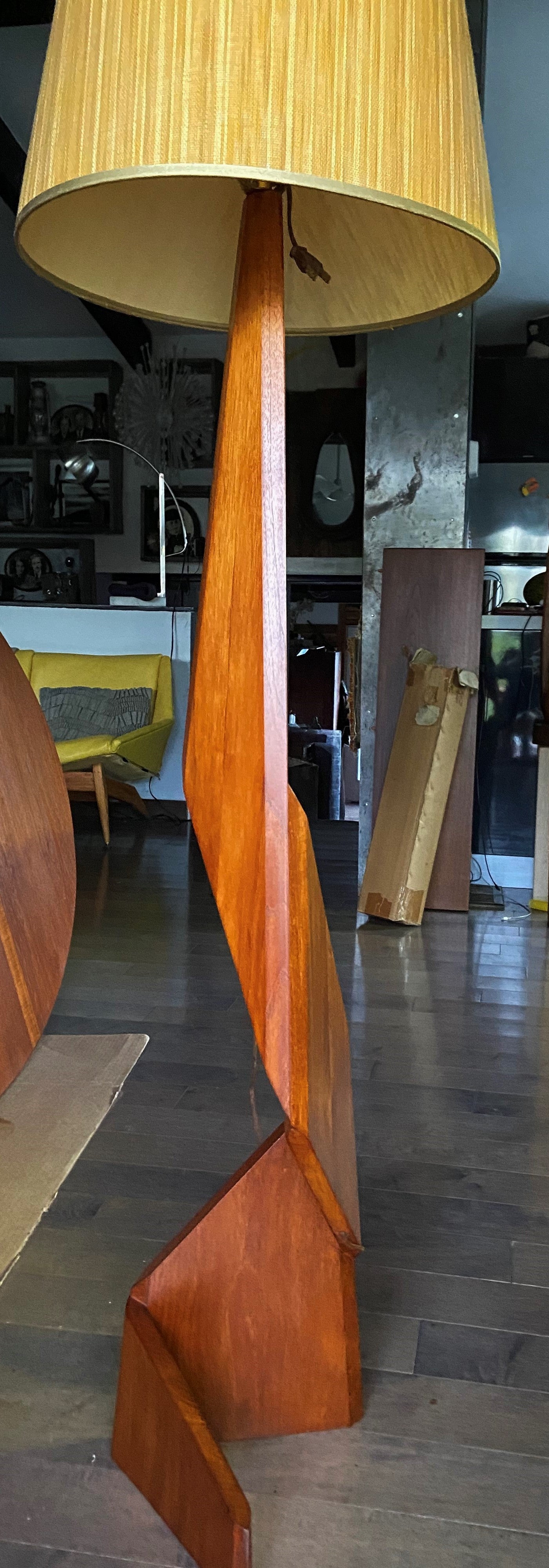 Teak floor store lamp mid century