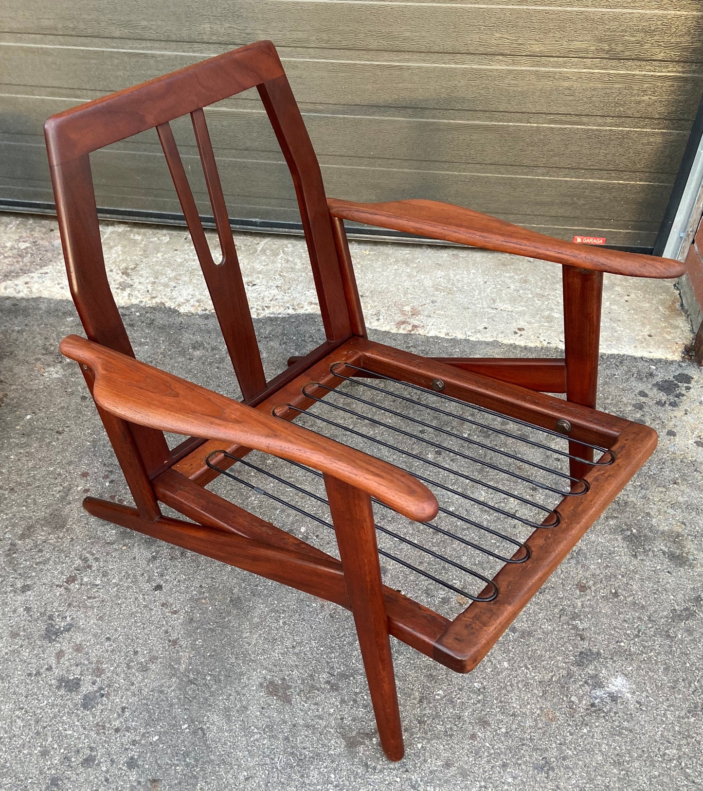 REFINISHED REUPHOLSTERED Danish Mid-Century Modern Teak Lounge Chair by Komfort, Perfect