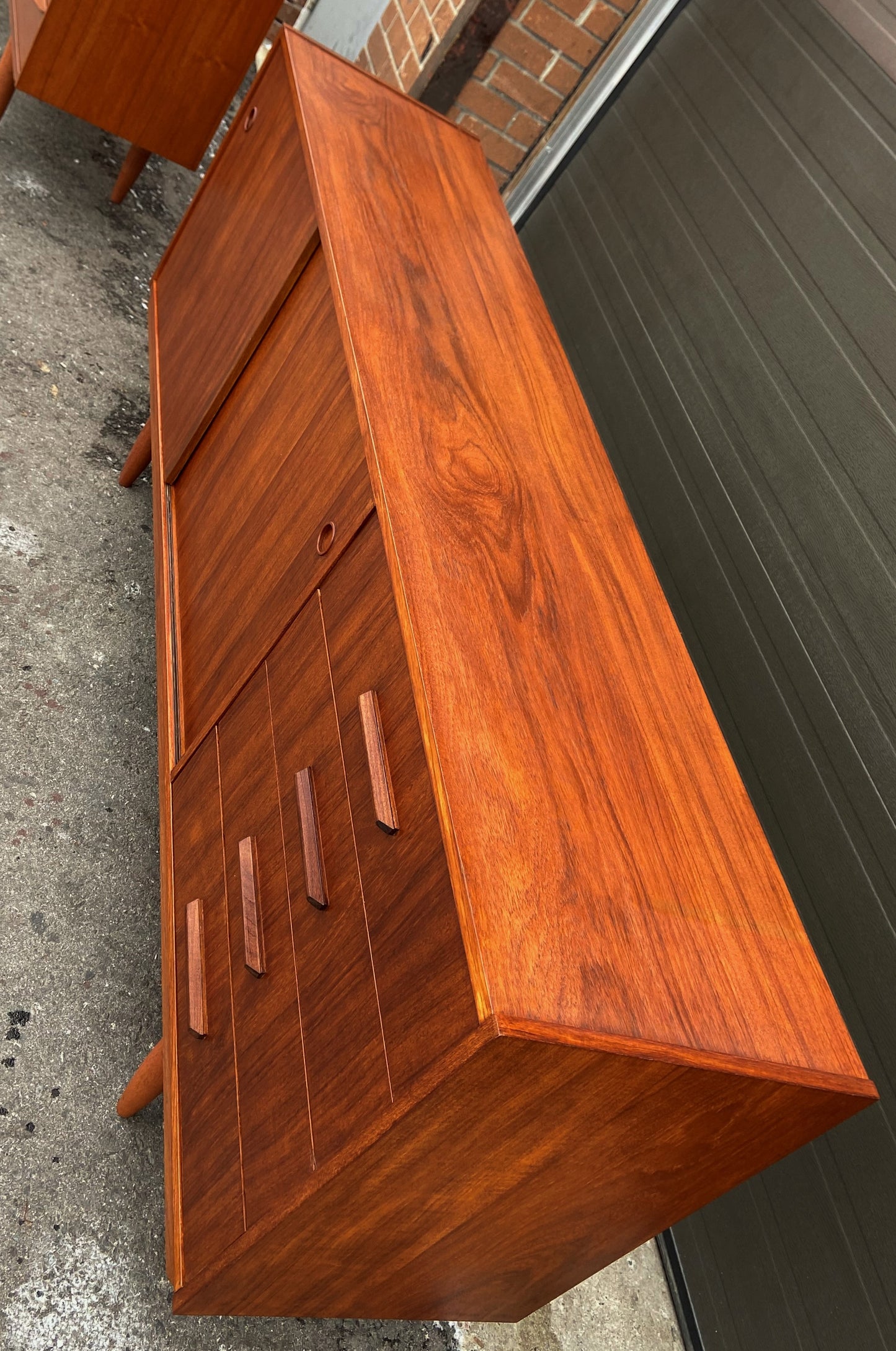 REFINISHED Mid Century Modern Teak Sideboard Narrow 71"