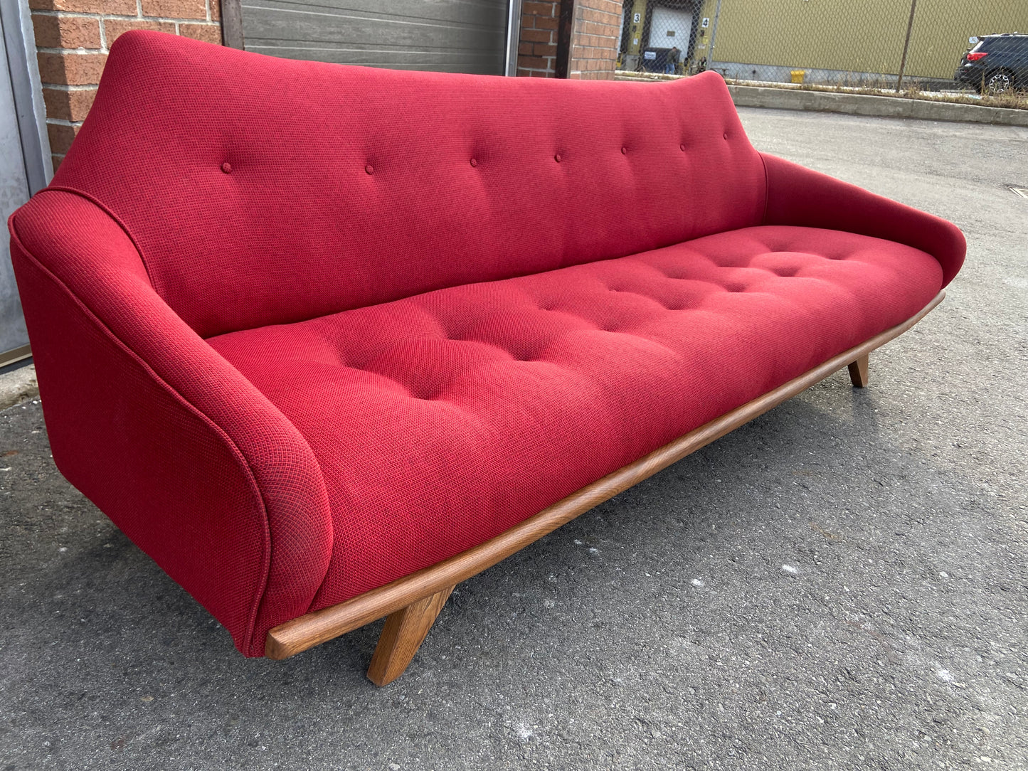 RESTORED Mid Century Modern A. Pearsall Style Gondola Sofa & Lounge Chair
