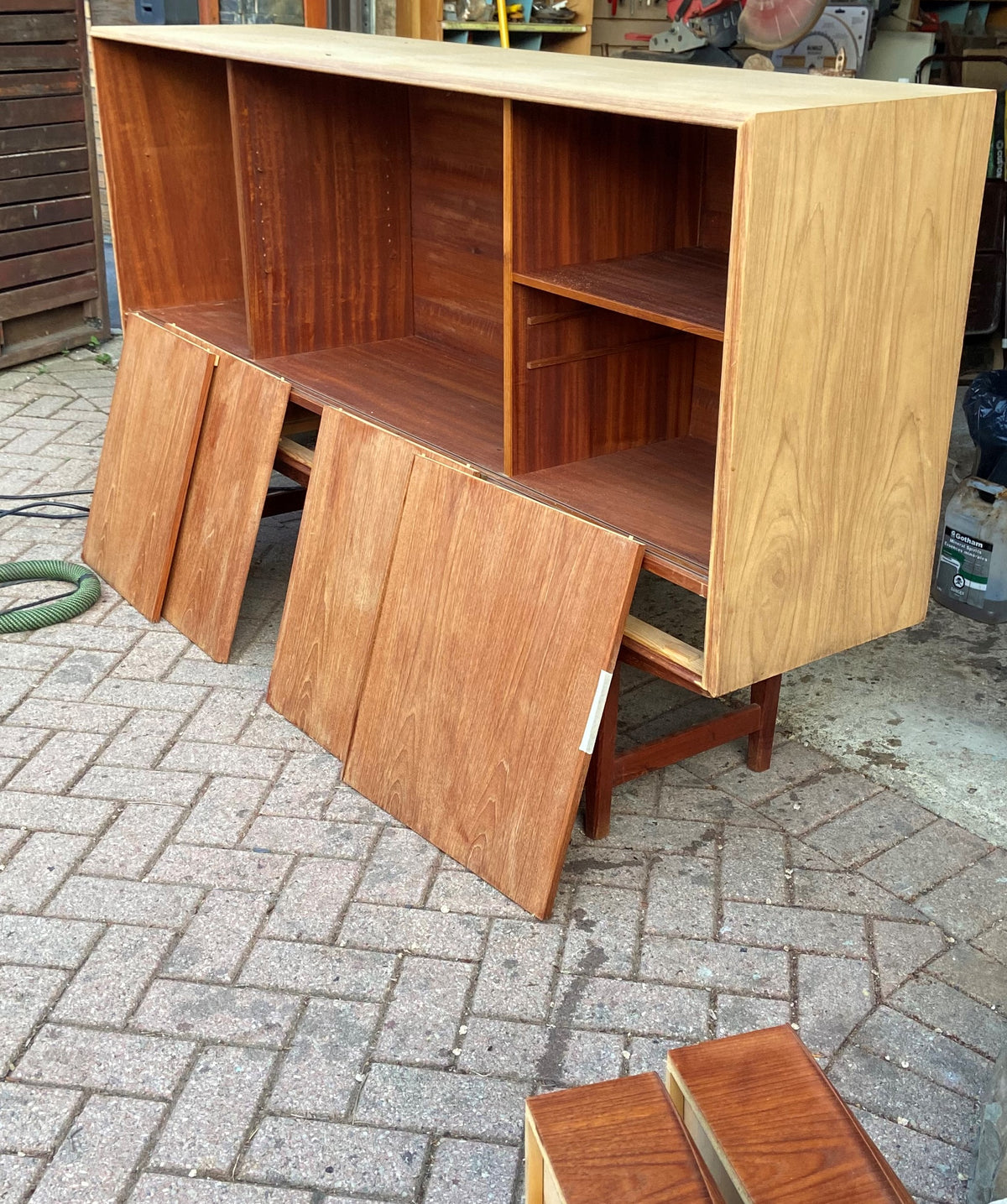REFINISHED Danish MCM Teak Highboard by EW Bach for Sejling Skabe 77.5
