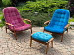 Will be REFINISHED REUPHOLSTERED MCM Teak Scoop Lounge Chair & Ottoman by Huber 3
