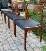 4 REFINISHED REUPHOLSTERED Danish Mid Century Modern Teak Chairs, Moller style 11