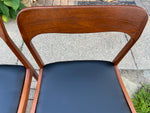 4 REFINISHED REUPHOLSTERED Danish Mid Century Modern Teak Chairs, Moller style 8