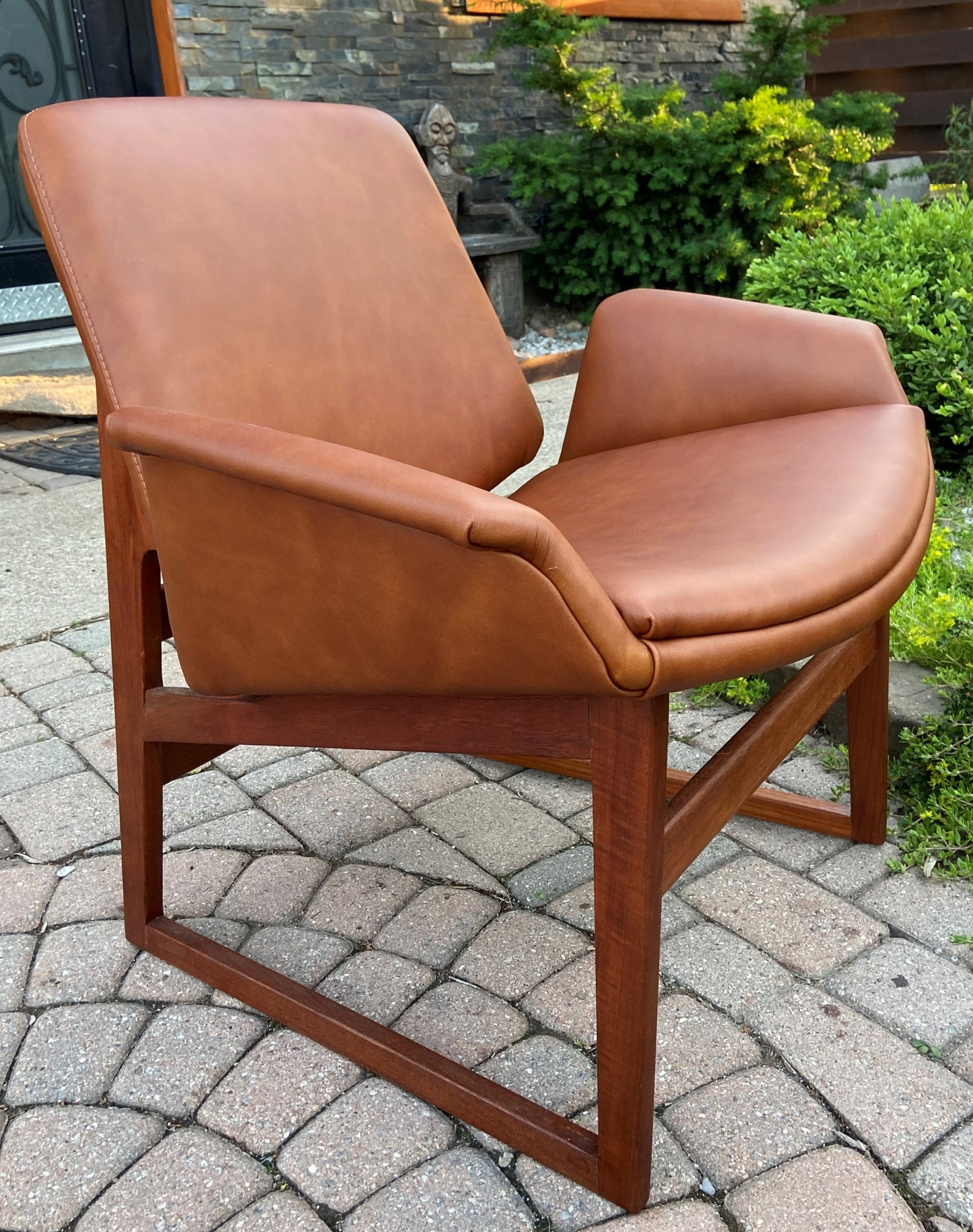 REFINISHED Danish Mid-Century Modern Teak Lounge Chair by Illum Wikkelsø