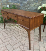 REFINISHED British MCM Vanity & Mirror or Desk by Alfred Cox, Perfect, Compact 10