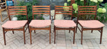 4 REFINISHED REUPHOLSTERED Danish Mid Century Modern Teak Chairs Ladder Back 11