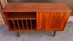 REFINISHED Swedish MCM Rosewood record credenza with a sliding door by Troeds 51