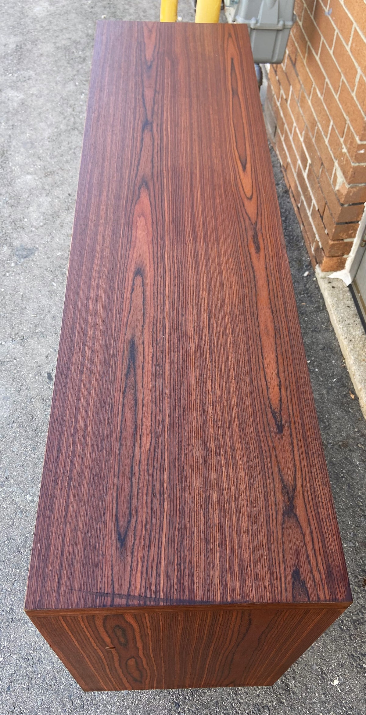 REFINISHED Swedish MCM Rosewood record credenza with a sliding door by Troeds 51