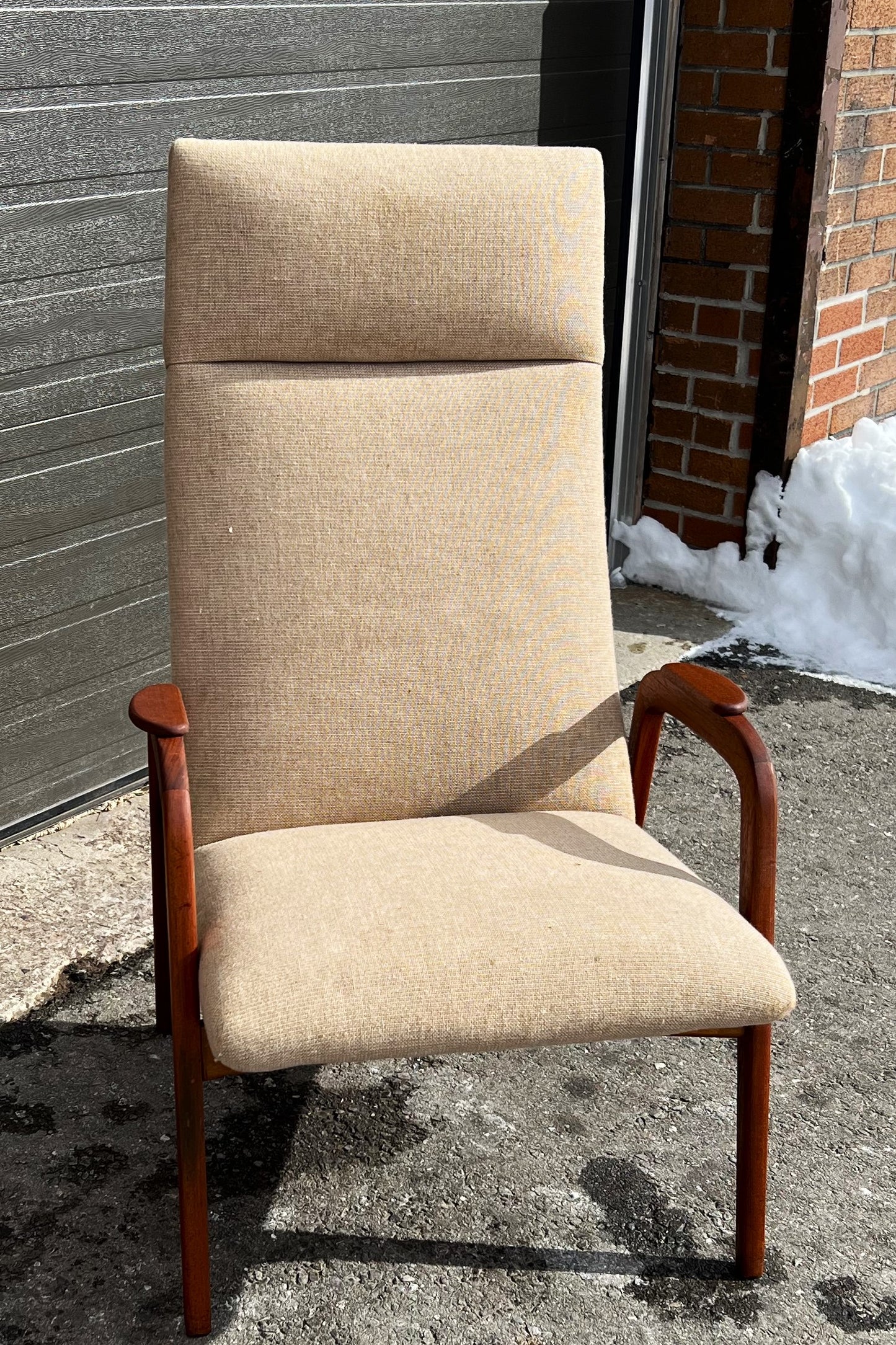 Choose Fabric***REFINISHED Danish Mid Century Modern Teak Lounge Chair will get NEW upholstery