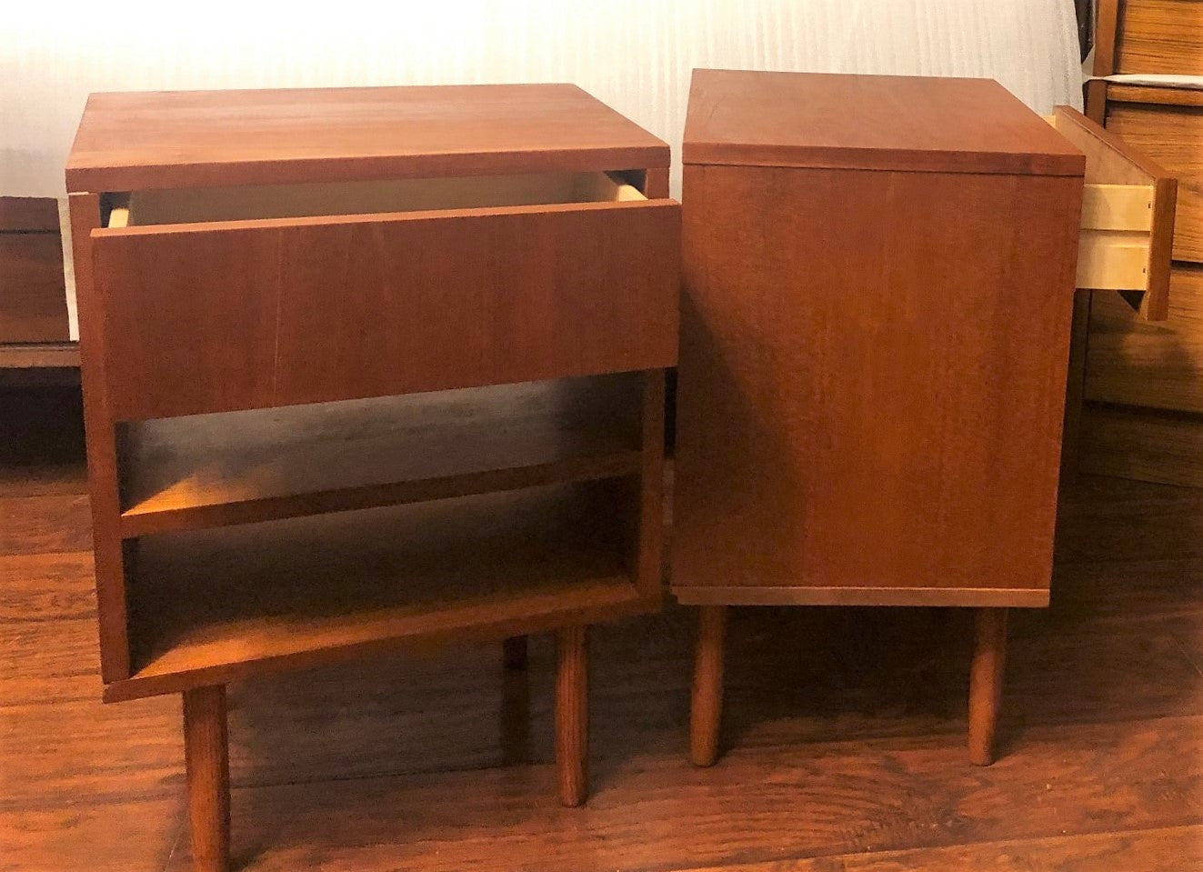 REFINISHED MCM Teak night stands or end tables, compact , PERFECT - Mid Century Modern Toronto