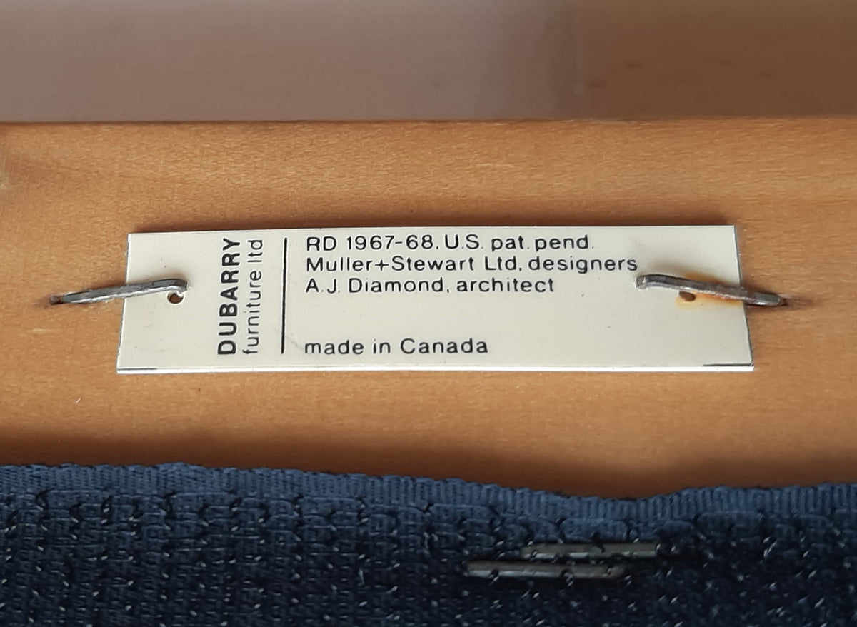 Restored Mid Century Modern Lounge Armchair in grey linen by Muller and Stewart