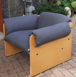 Restored Mid Century Modern Lounge Armchair in grey linen by Muller and Stewart 7