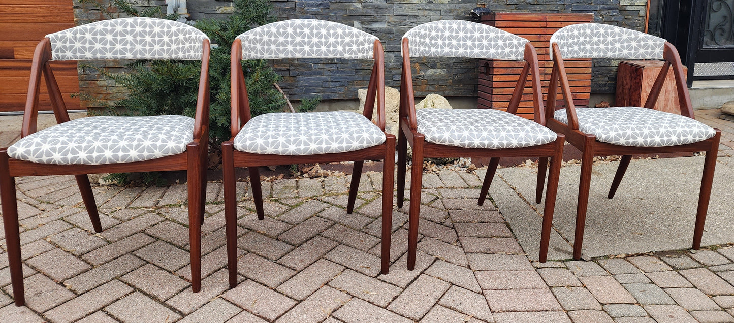 4 RESTORED Mid Century Modern Kai Kristiansen Teak Chairs, Model 31