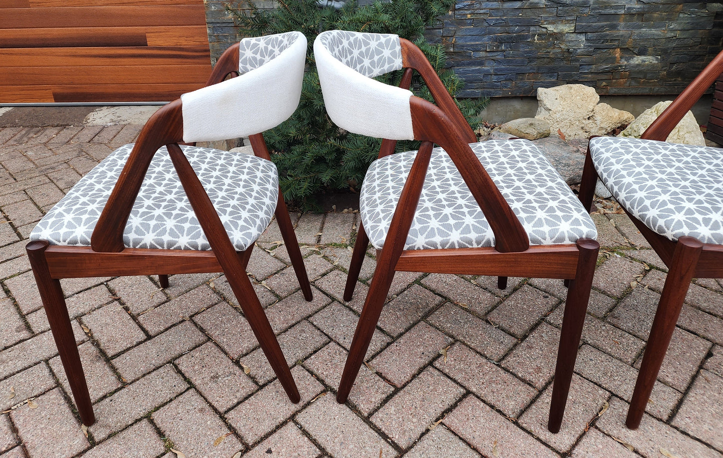 4 RESTORED Mid Century Modern Kai Kristiansen Teak Chairs, Model 31