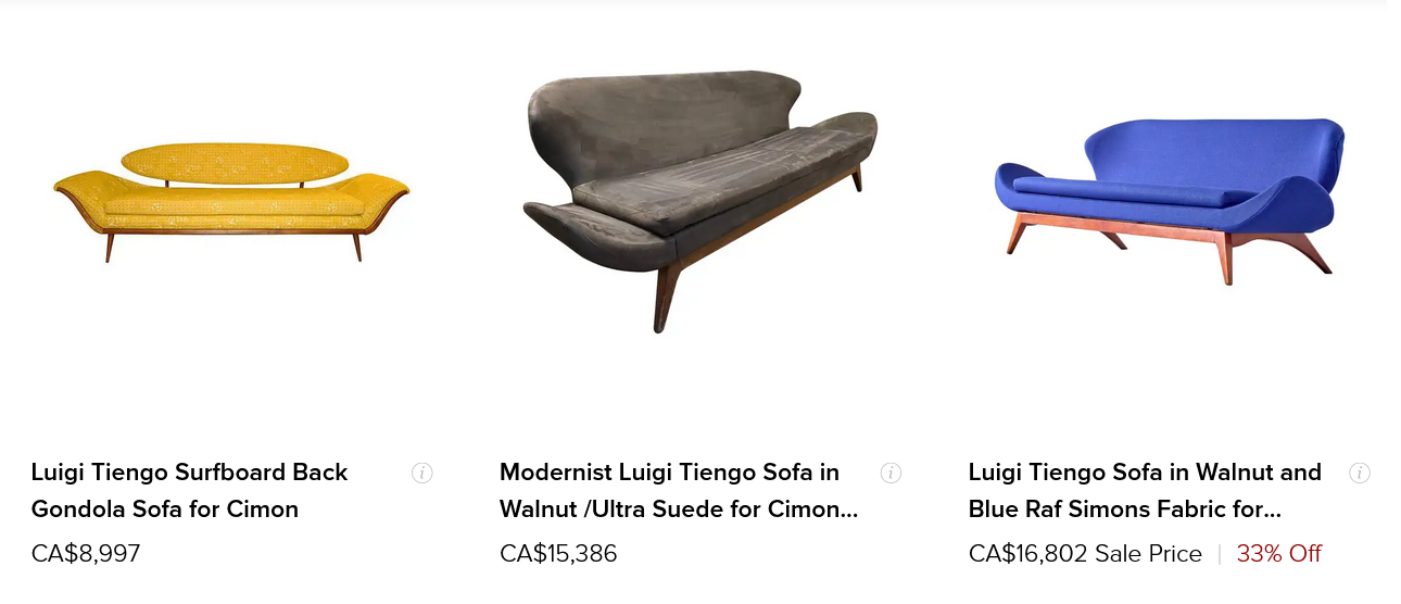 Will be REFINISHED REUPHOLSTERED Mid Century Modern Luigi Tiengo Sofa for Cimon