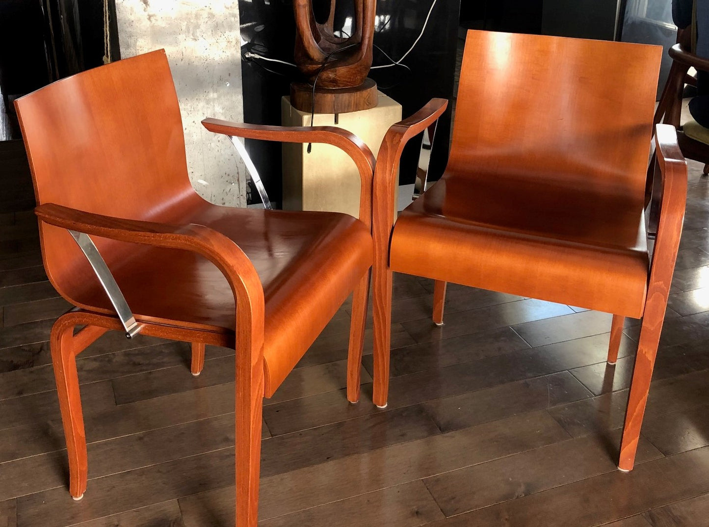 ON HOLD  for Stefan & Katharina Set of 4 MCM Franzolini Knoll Studio All Wood Arm Chairs, made in Italy - Mid Century Modern Toronto