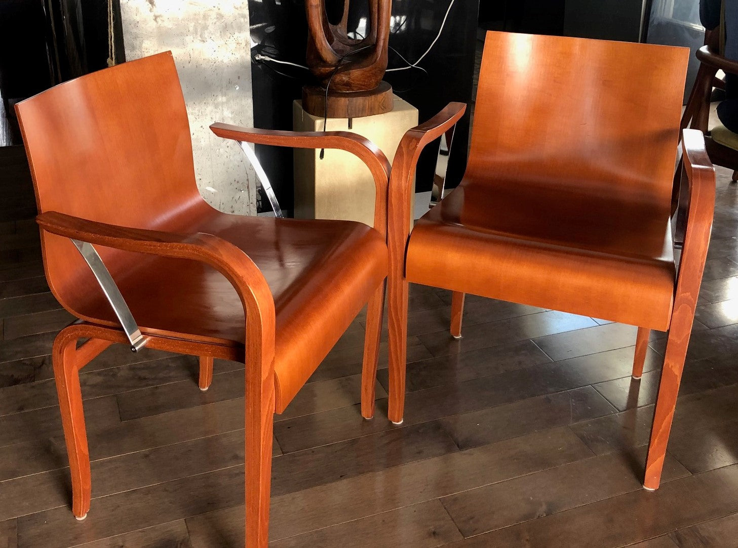 ON HOLD  for Stefan & Katharina Set of 4 MCM Franzolini Knoll Studio All Wood Arm Chairs, made in Italy - Mid Century Modern Toronto